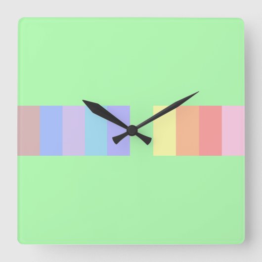 Pastel Lime Green Quadratische Wanduhr (Vorderseite)