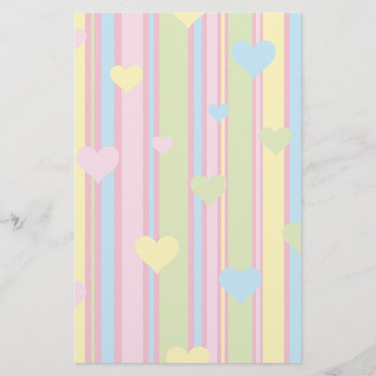 Pastel Lines und Herz Briefpapier (Vorderseite)