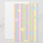 Pastel Lines und Herz Briefpapier (Vorne/Hinten)