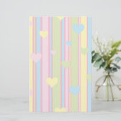 Pastel Lines und Herz Briefpapier (Stehend Vorderseite)