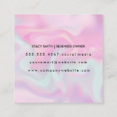 Pastel Liquid Background | Gold gebürstet Quadratische Visitenkarte (Rückseite)