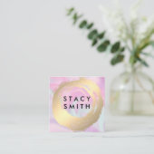 Pastel Liquid Background | Gold gebürstet Quadratische Visitenkarte (Stehend Vorderseite)