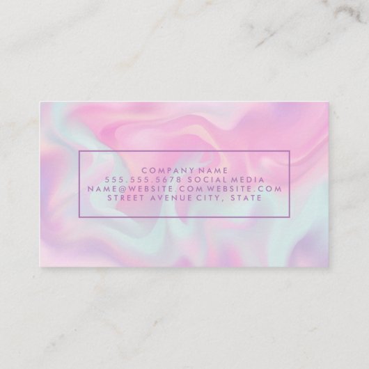 Pastel Liquid Background | Sleek Frame Visitenkarte (Rückseite)
