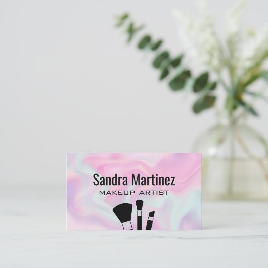 Pastel Liquid Background Visitenkarte (Stehend Vorderseite)