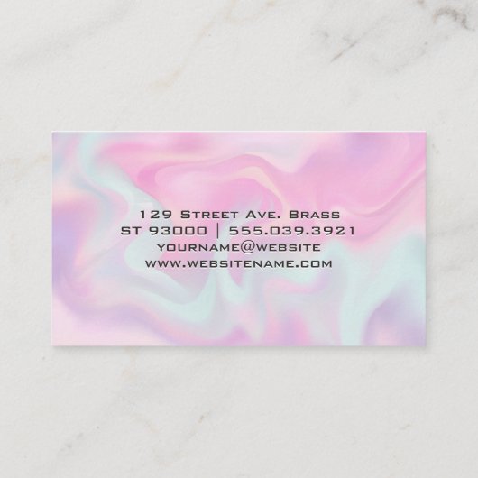 Pastel Liquid Background Visitenkarte (Rückseite)