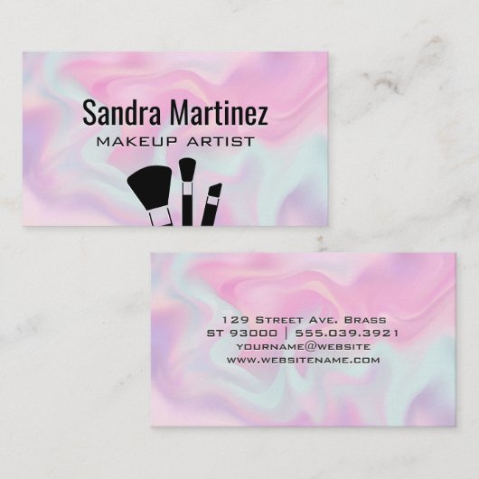 Pastel Liquid Background Visitenkarte (Vorne/Hinten)