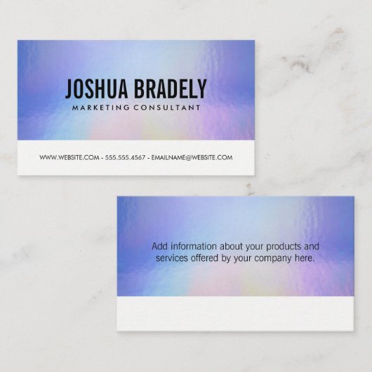 Pastel Liquide Foil Texture Visitenkarte (Vorne/Hinten)