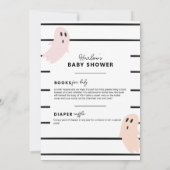 Pastel Little Boo auf dem Weg Halloween Baby Dusch Einladung (Rückseite)