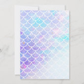 Pastel Little Mermaid Kinderdusche Einladung (Rückseite)