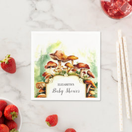 Pastel Little Mushroom Baby Dusche Serviette