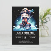 Pastel Little Pirate Geburtstag Einladung (Stehend Vorderseite)