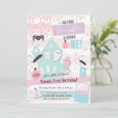 Pastel Little Pumpkin Erster Geburtstag Halloween Einladung (Stehend Vorderseite)