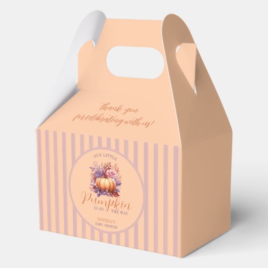 Pastel Little Pumpkin ist auf dem Weg Babydusche Geschenkschachtel (Vorderseite)