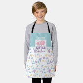 Pastel Little Sister Elephant farbenfrohe Muster Schürze (Getragen)