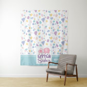 Pastel Little Sister Elephant farbenfrohe Muster Wandteppich (Beispiel)