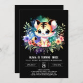 Pastel Little Tiger Geburtstag Einladung (Vorne/Hinten)