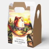 Pastel Little Western Cowboy Babydusche Geschenkschachtel (Geöffnet)