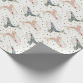 Pastel Little Whale Gender Neutral und Polka Dots Geschenkpapier (Ecke)