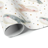 Pastel Little Whale Gender Neutral und Polka Dots Geschenkpapier (Rolleneckpunkt)