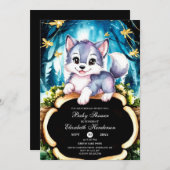 Pastel Little Wolf Baby Shower Einladung (Vorne/Hinten)