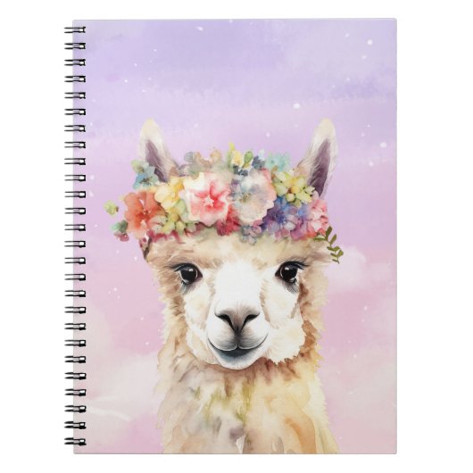 Pastel Llama-Notebook Notizblock (Vorderseite)