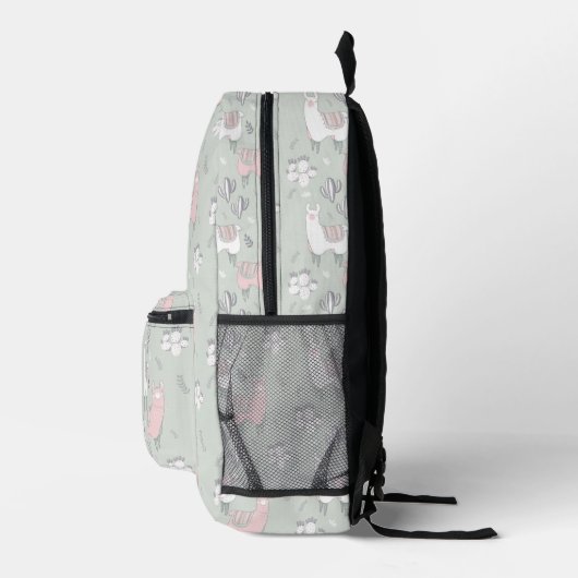 Pastel Llama Pattern Bedruckter Rucksack (Rechts)