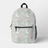 Pastel Llama Pattern Bedruckter Rucksack (Vorderseite)