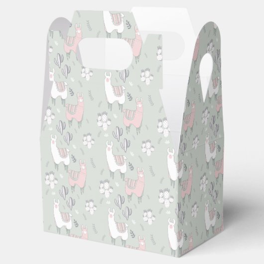 Pastel Llama Pattern Geschenkschachtel (Geöffnet)