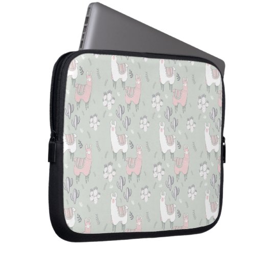 Pastel Llama Pattern Laptopschutzhülle (Vorne Rechts)