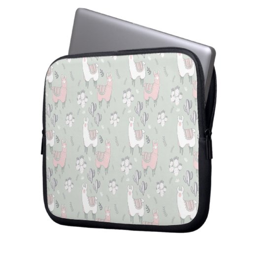 Pastel Llama Pattern Laptopschutzhülle (Vorderseite Links)