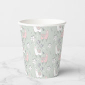 Pastel Llama Pattern Pappbecher (Vorderseite)