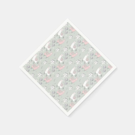Pastel Llama Pattern Serviette (Ecke)
