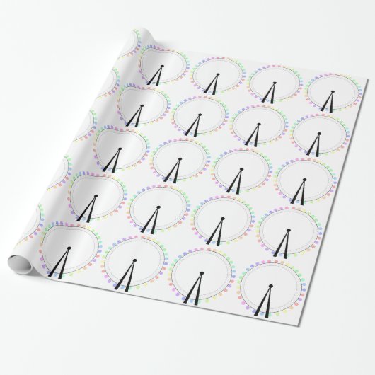 Pastel London Eye Theme Wrapping Paper Geschenkpapier (Ungerollt)