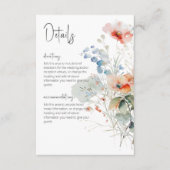 Pastel Loose Wildblumen Moderne Hochzeiten Details Begleitkarte (Vorderseite)