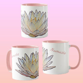 Pastel Lotus Blossom Wasserlilie Botanisches Flora Tasse