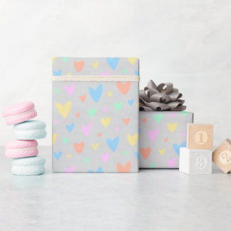 Pastel love Heart Pattern Gift Wrap Geschenkpapier