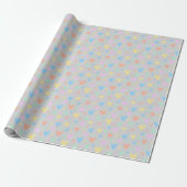 Pastel love Heart Pattern Gift Wrap Geschenkpapier (Ungerollt)