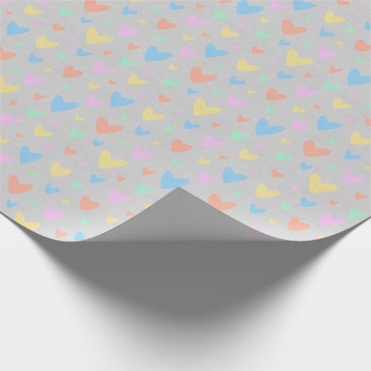 Pastel love Heart Pattern Gift Wrap Geschenkpapier (Ecke)