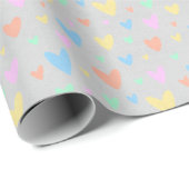 Pastel love Heart Pattern Gift Wrap Geschenkpapier (Rolleneckpunkt)