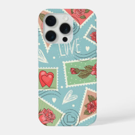 Pastel Love Hearts Floral Phone Case iPhone 15 Pro Hülle