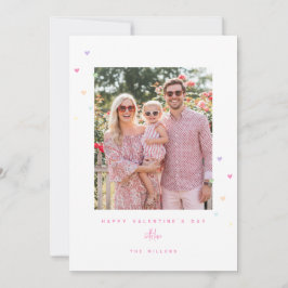 Pastel Love Hearts Happy Valentines Day Photo Card Feiertagskarte