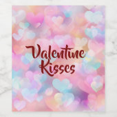 Pastel Love & Romance Valentine Wine Label Weinetikett (Einzelnes Label)