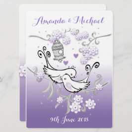 Pastel lovebirds Custom große Hochzeit einladen Einladung