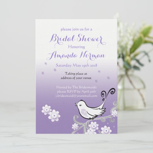 Pastel lovebirds Hochzeitsfest Brautparty einladen Einladung (Stehend Vorderseite)