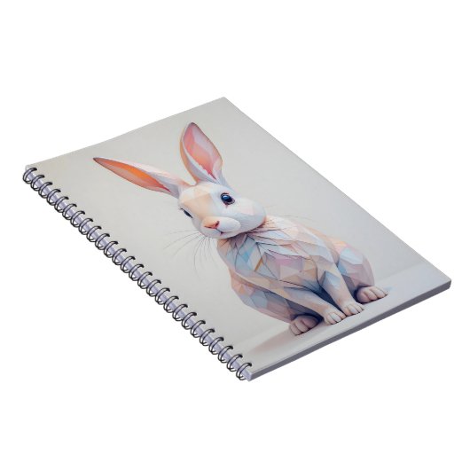 Pastel Low-Poly Bunny Notizblock (Rechte Seite)