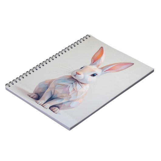 Pastel Low-Poly Bunny Notizblock (Linke Seite)