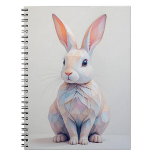 Pastel Low-Poly Bunny Notizblock