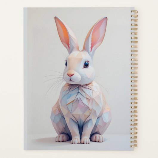 Pastel Low-Poly Bunny Planer (Rückseite)