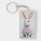 Pastel Low-Poly Bunny Schlüsselanhänger (Vorderseite)