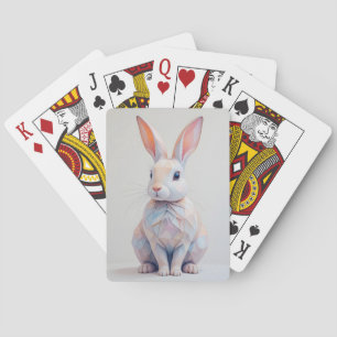 Pastel Low-Poly Bunny Spielkarten